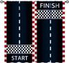 Monster Truck Curtains Boys Cartoon Red Blue Car Game Cool Racing Window Kids Bedroom Living Room Playroom Curtain For Sitting Made Of Polyester