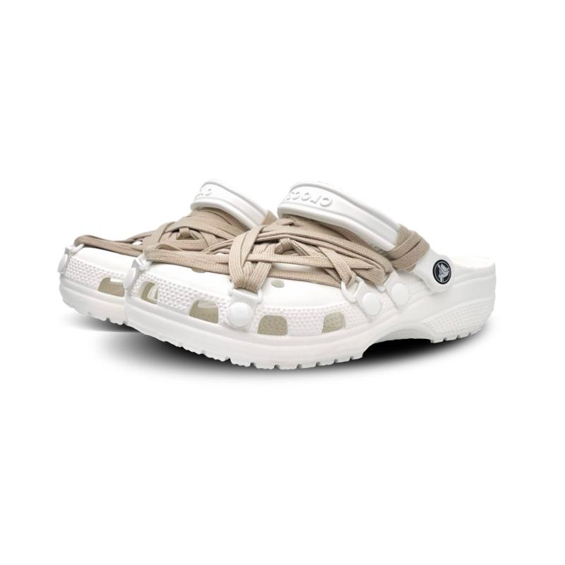 Crocs Classic Clog EVA Apricot Lightweight Minimalist Fresh Stylish Versatile Clogs Unisex In White