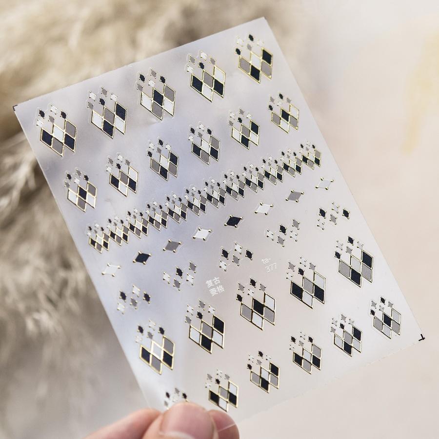 1pcs 5D Shell Light Nail Stickers Fashion Gold Border Love Bowknot Moon Star Art Decal High Quality Manicure Decorations
