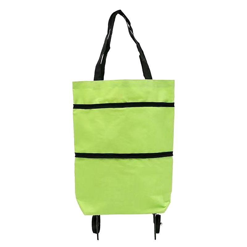 

Продуктовий візок Зручний складний портативний коліщаток Сумочка Водонепроникний Візок для покупок супермаркету Багатофункціональна домашня сумка зелений