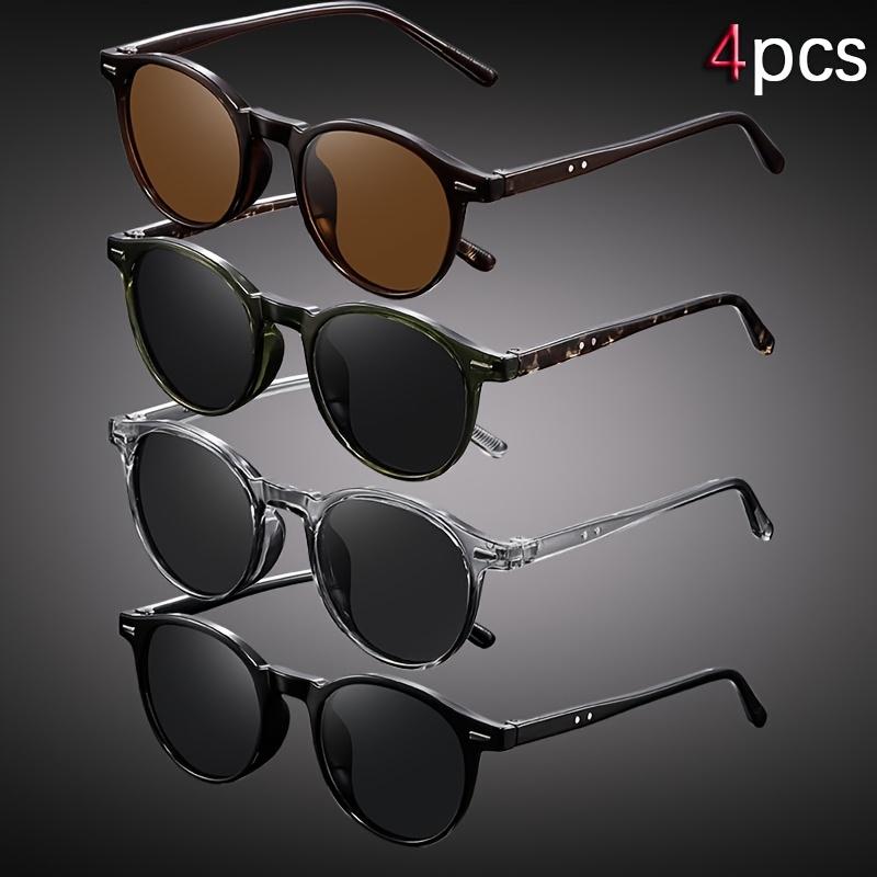 4-pack Small Frame Round Simple Business Fashionable Men's and Women's Glasses Suitable for Birthday Gifts and Pography Props