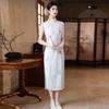 White sleeveless national style new Chinese daily Suzhou long cheongsam improved young 1011 new women's high sense
