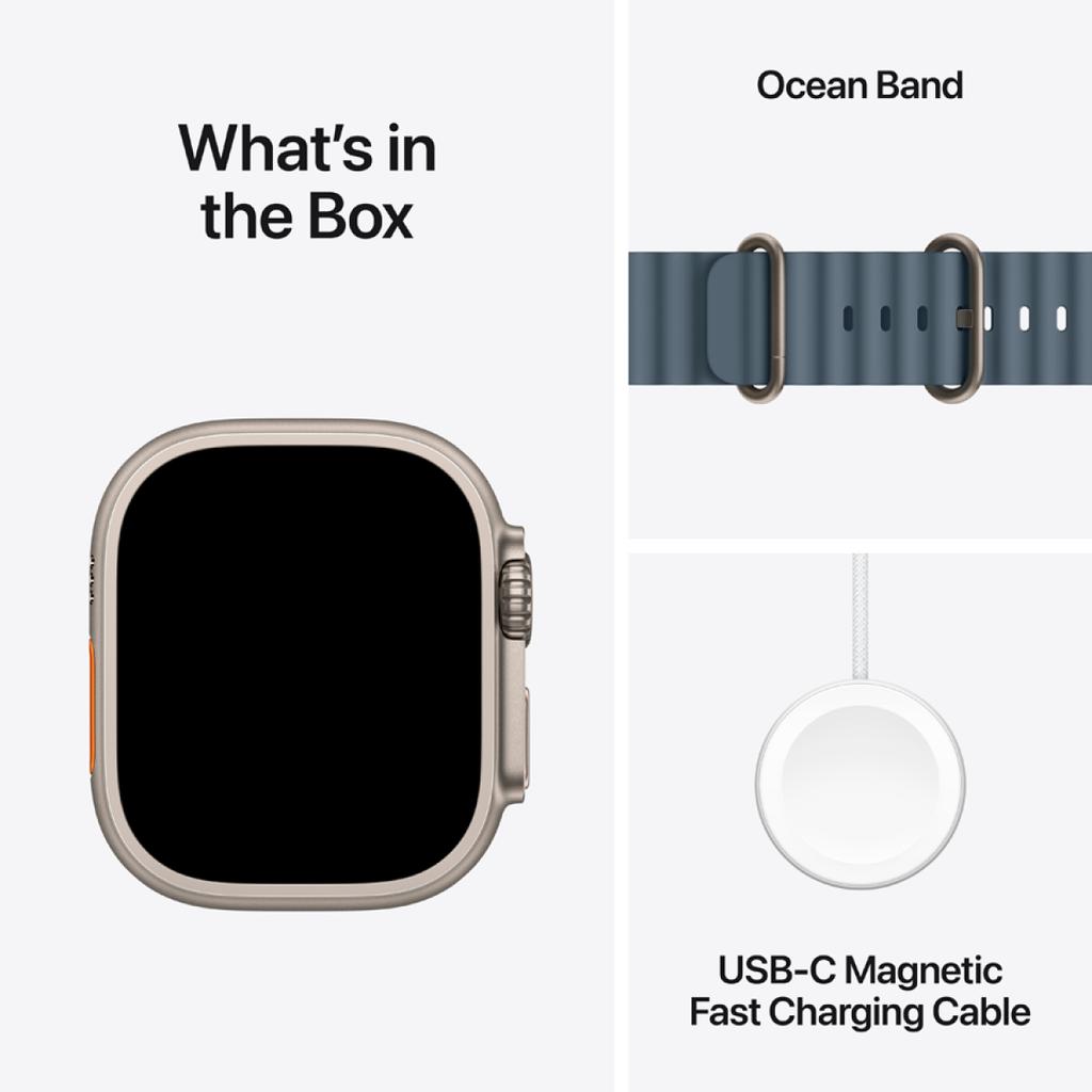 Apple Watch Ultra 3 Gps + Cellular 49Mm Natural Titanium Case With Anchor Blue Ocean Band,Model A3281