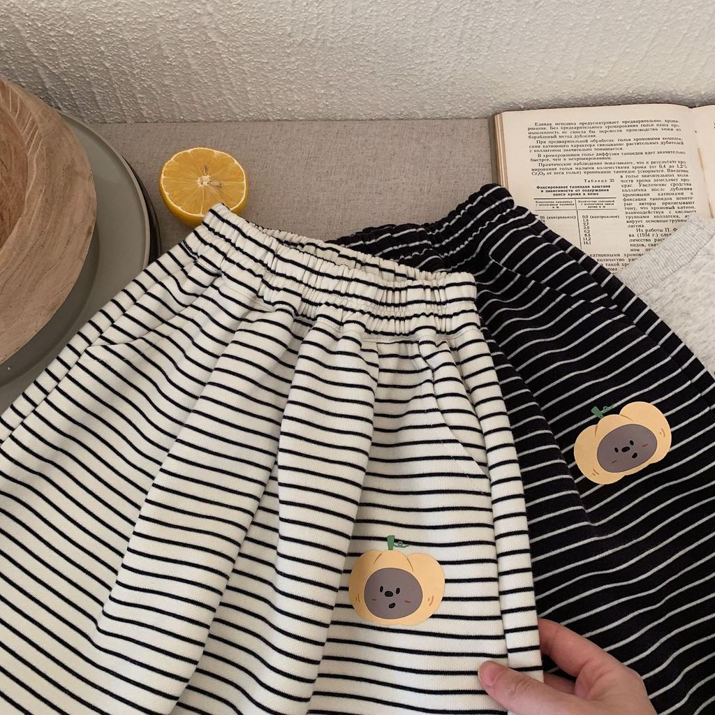 Children'S Trousers Spring New Puppy Striped Pants Boys And Girls Weaving Children'S Clothing Pumpkin Tide H