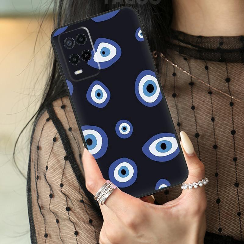 Lucky Eye Blue Evil Eye Print Case For Oppo A80 A60 A40 A17 A57 A77 A74 A54 A94 A78 A98 A18 A38 A58 A96 A76 A16 A15 A5 Pro