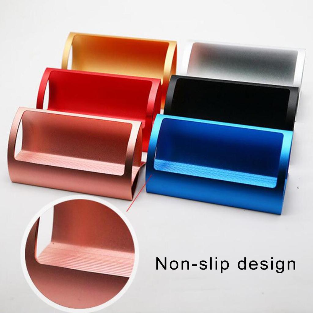 Stylish Aluminum Alloy Desktop Q Shape Business Card Holder for Tradeshows