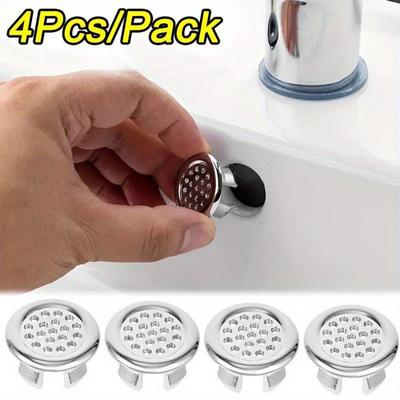 4Pcs Sink Hole Overflow Cover Kitchen Bathroom Basin Trim Bath Sink Hole Covers Wash Basin Round Hollow Overflow Rings Plug