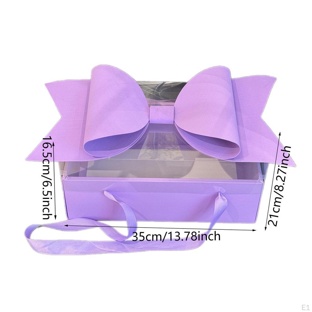 Valentine's Day Empty Box and Clear Window Delicate Flower with Bow for
