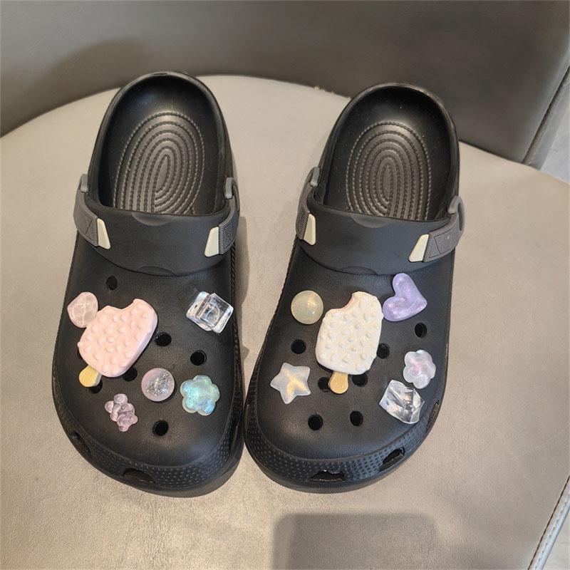 Cartoon Ocean Hole Shoe Charms Fashion Pearl Chain Shoe Buckle Cute Shell DIY Shoes Decoration Removable Sandal Accessories