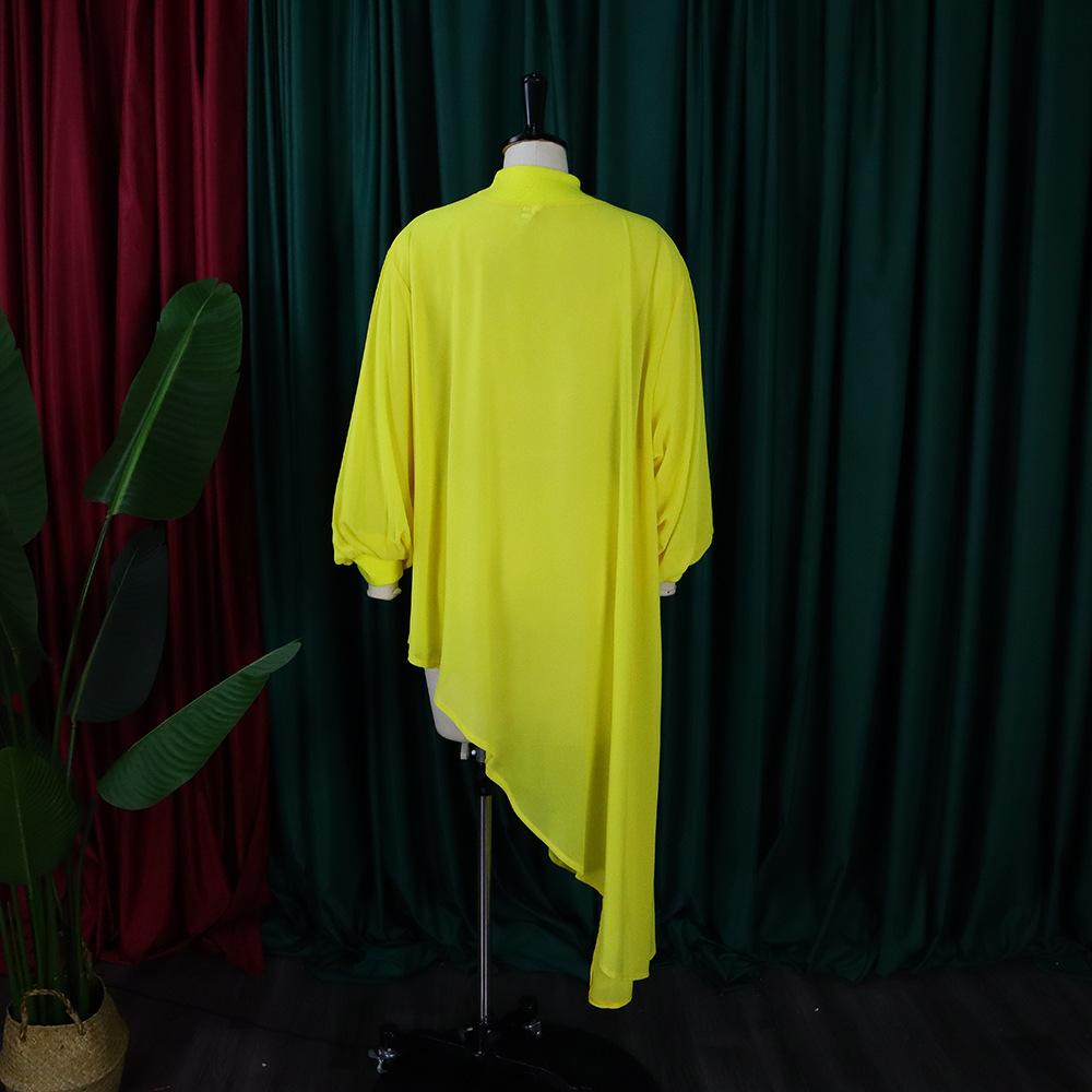 JKASHDK Damenmode Sommer Frühling Einfarbiger Druck Plus Size Lose Langarm Halber Rollkragenpullover Mittlere Taille Freizeitkleider