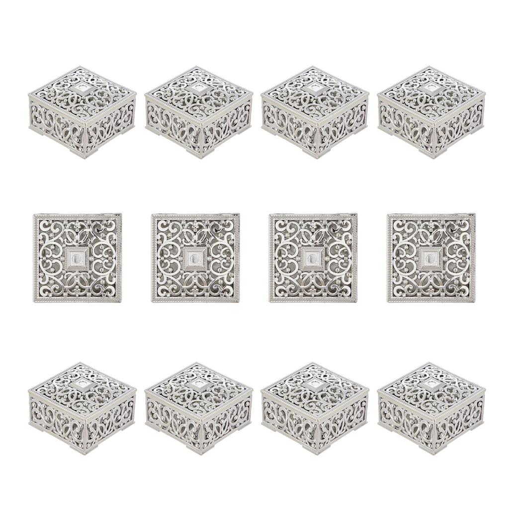 12Pcs Elegant Gift Boxes For Sweets Delicate European Style Plastic Candy Boxes with Lid For Sweet Treat Party Favors