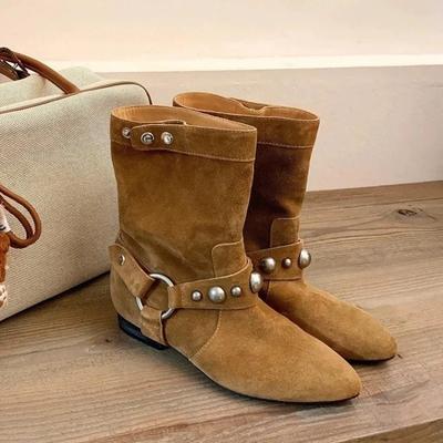 AutumnVersatile Women's Comfortable Leather Ankle Boots Low Heel Party Shoes Women's Short Boots Classic Style