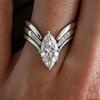 Exquisite Inlaid White CZ Women's Ring Trendy CopperColor Geometry Daily Wear Party Jewelry Anniversary Gift