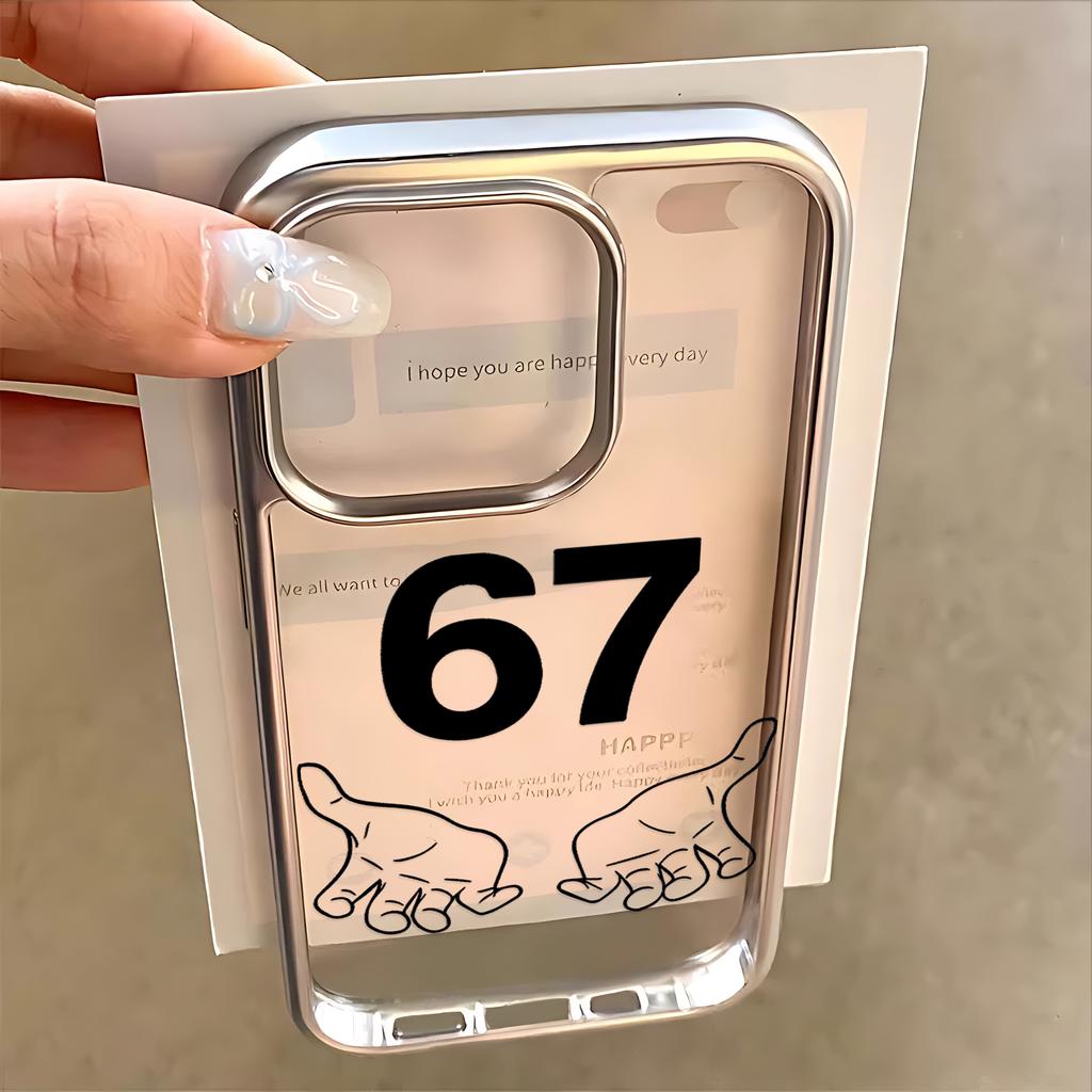 Cool Six Seven 67 Phone Case for IPhone 17 16e 16 15 14 13 12 11 Air Pro Max X XR XSMAX 8 7 Plus Luxury Clear Soft Back Cover