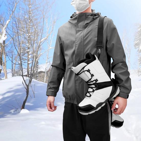 Ski Boot Carrier Strap Adjustable Thickened with Hook Clips Ice Roller Skate Snowboard