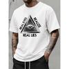 Men'S Casual "Real Eyes, Realize" Graphic Tee - All-Seeing Eye Design, Short Sleeve, High Street Style, Summer Top for Couples, Casual Summer Top