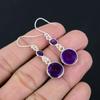 Cercei cu pietre prețioase din ametist natural, argint 925, bijuterii din piatră prețioasă violetă, cercei cu picătură cu picătură, lucrați manual, cadou pentru Ziua Îndrăgostiților