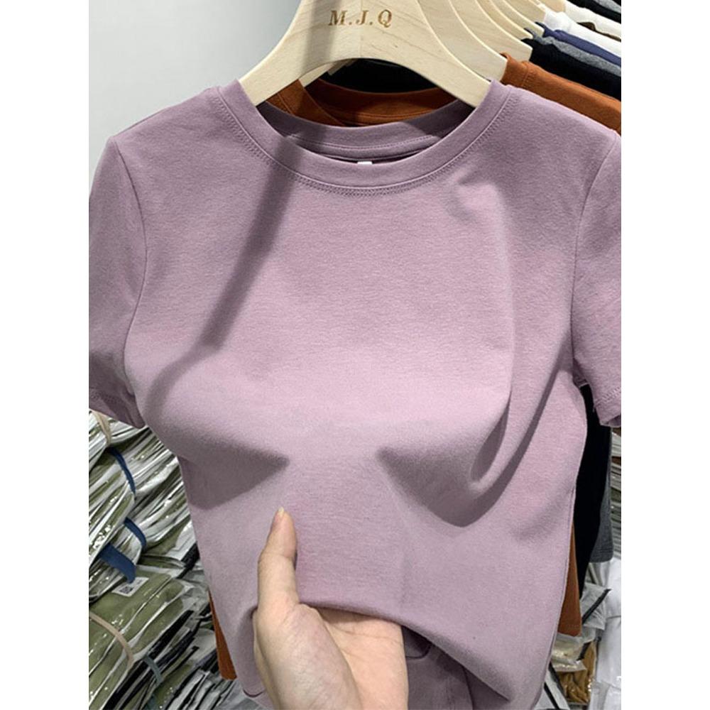 Maglietta da donna Maglietta da ragazza Vestiti da donna Top Maglietta in cotone Maglietta primaverile a maniche corte da donna Sexy Y2k Top bianco