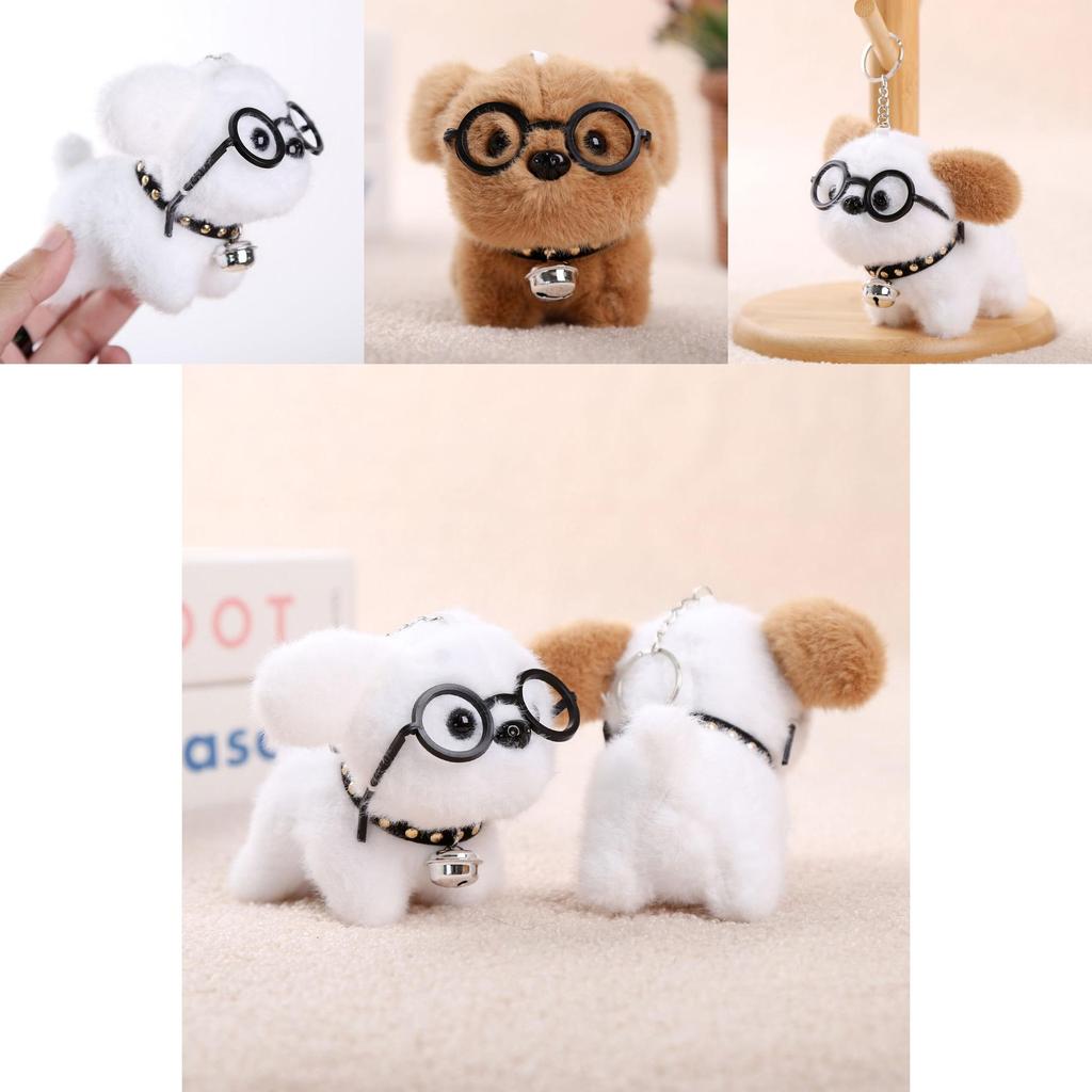 Plush Dog Keychain With Glasses For Girls And Collectors