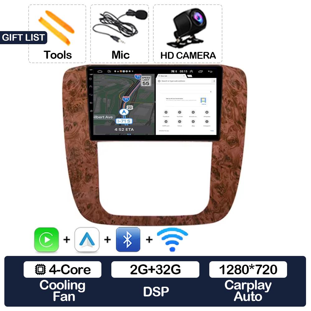KLNOV1 Android 15 Carplay Auto Car Radio For GMC Yukon Chevrolet Tahoe Suburban 2008 - 2012 Multimedia Stereo Video Player NAVI GPS 4G