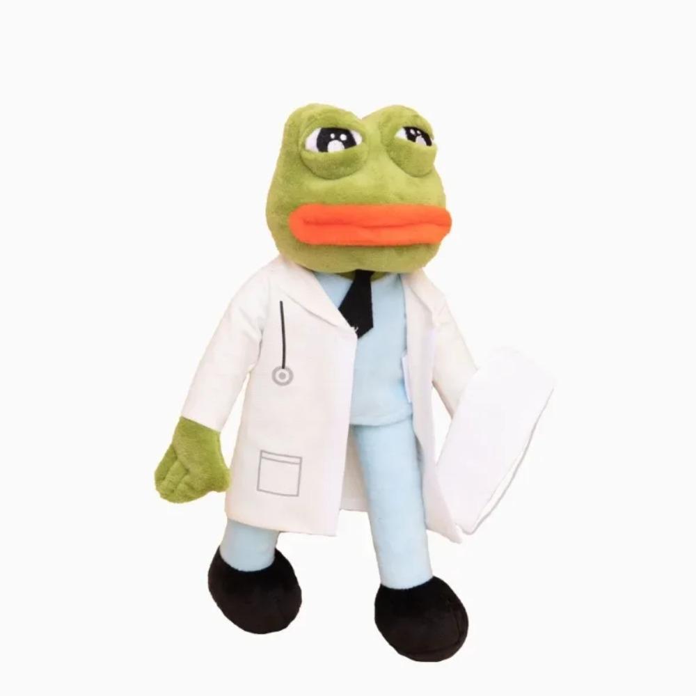 30cm Orphans Sad Pepe Doll Health Frog Doctor Pepe Doll Sad Frog Plush Toy Creative Cartoon Doctor Frog Plush Toy Widows 30cm