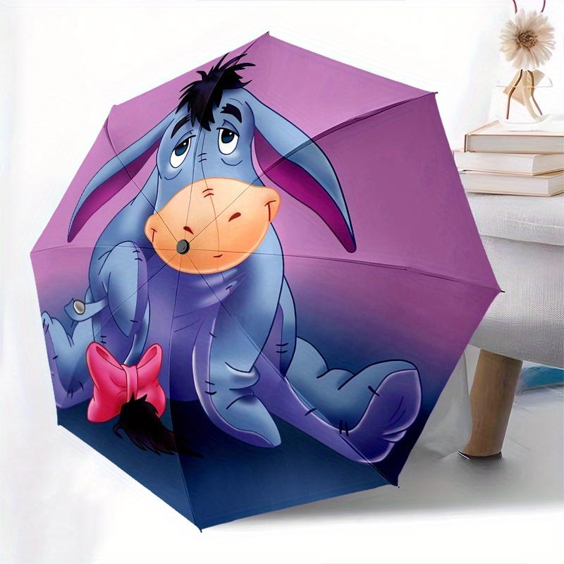 Disney Eeyore,Donkey,Sadness Manual Opening and Closing Umbrella - 8-Rib Reinforced Folding Design, Lightweight and Portable, Suitable for D
