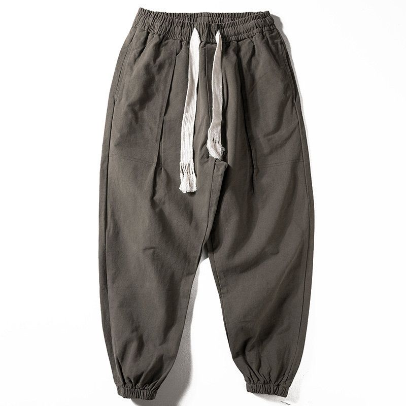 Autumn and Winter Thick Cotton Washed-out Vintage Trendy Brand Pants Army Green XL