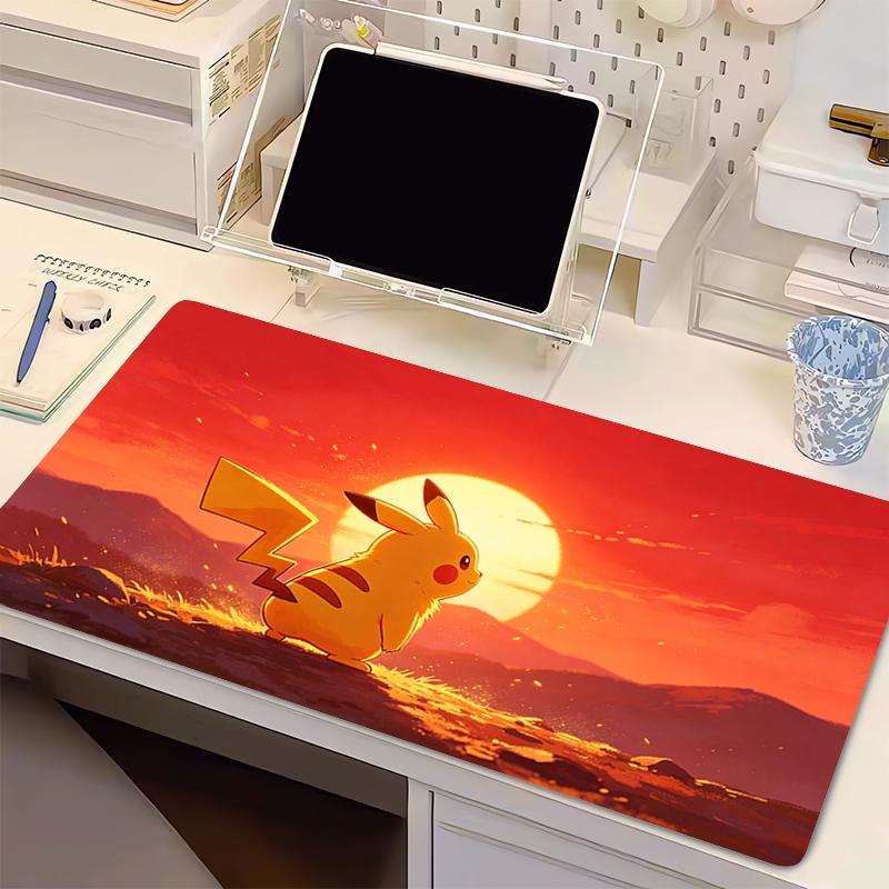 Anime Mouse Pad Professional Gaming Accessories Rubber Lock Edge Keyboard Desk Mat Pokemon Pikachu Gamer mousepad Smooth Surface
