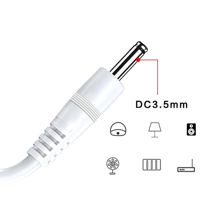 Power Cable USB To DC 3.5 X 1.35mm Straight Jack Charger Adapter Connector Cable for Router TV Box Table Lamp