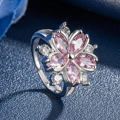 Pinker übertriebener Pflaumenblütenring - Bestseller Damenmodeschmuck