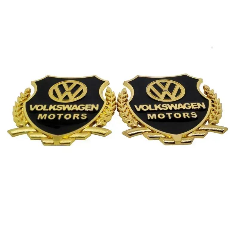 2025 Hot 2pcs Decal for Volkswagen Golf MK4 MK6 MK7 Jetta Touareg Beetle Passat Polo Tiguan CC Car Body Sticker Metal Emblem Sty