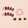 Fake Nails Wear Nail Pieces Chocolate Brown French Fake Nails Flower Simple Removable Pieces 24 Pieces
