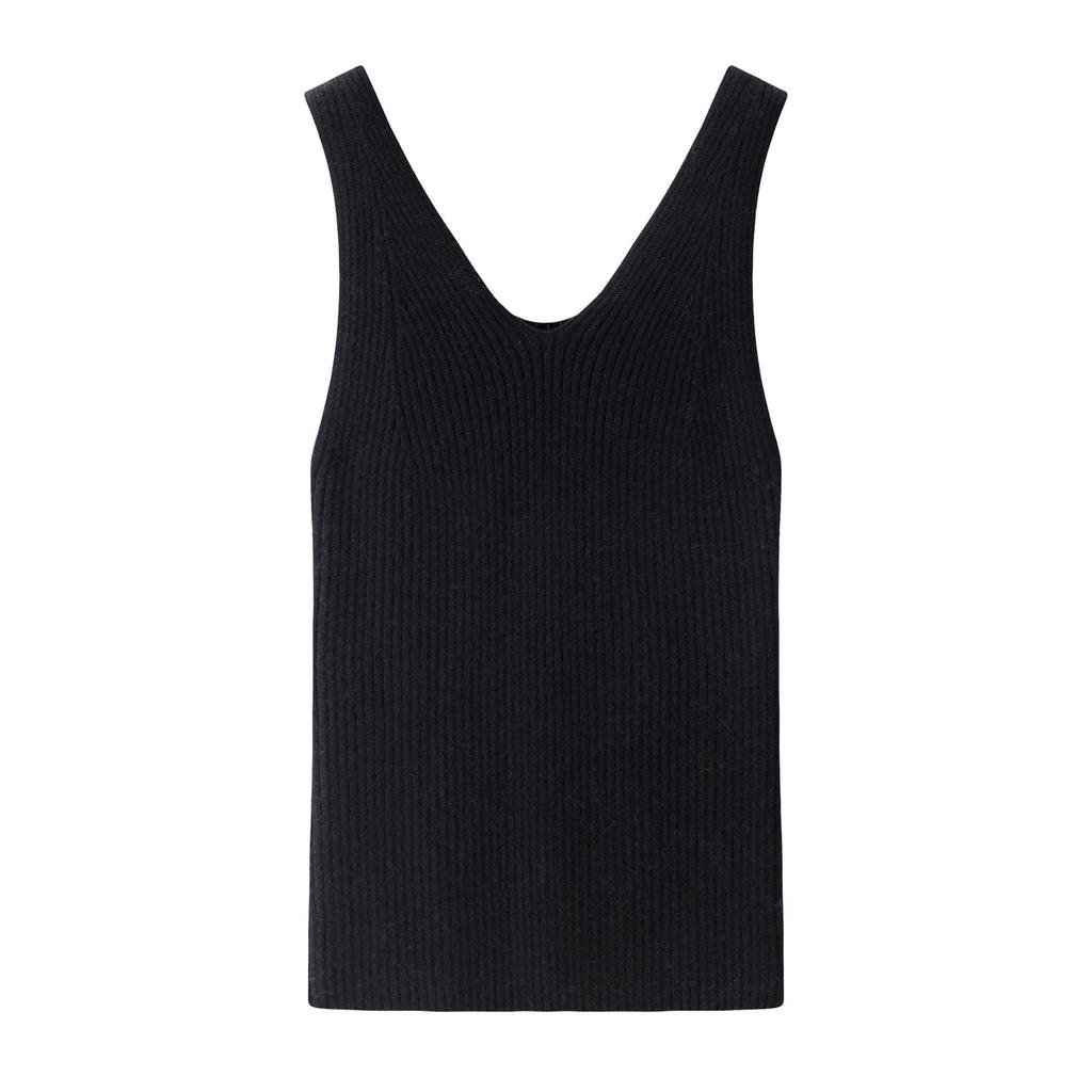 90g Pure Cashmere Reversible Women's Slim-fit V-neck Sleeveless Inner Vest