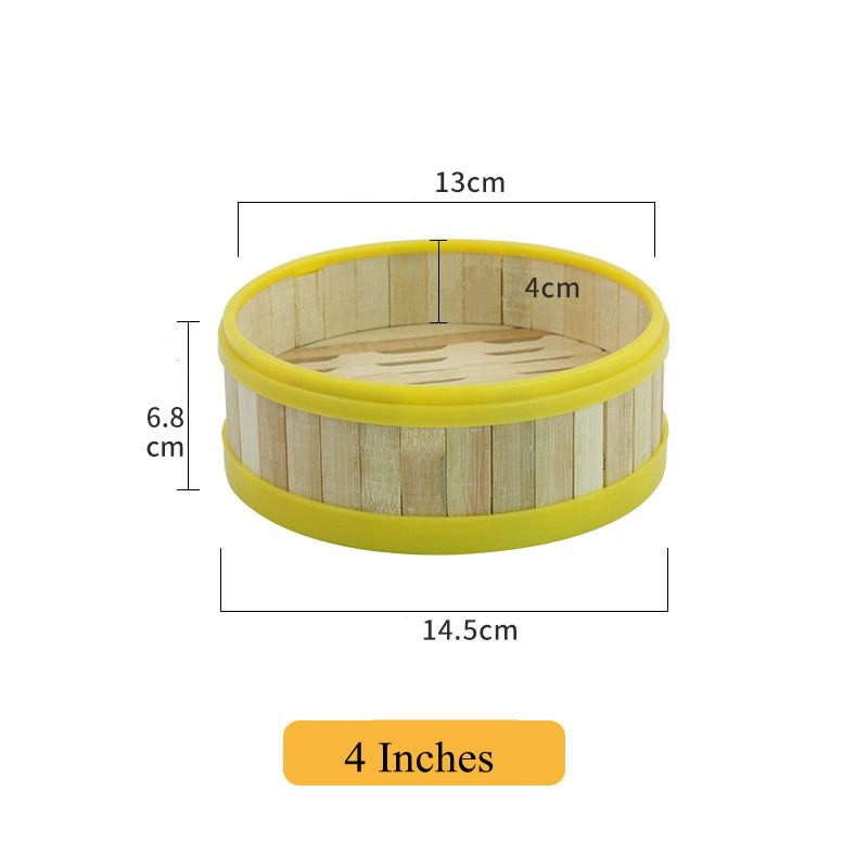 Vaporiera in bambù naturale multi-dimensione per ravioli con coperchio Griglia per la cottura a vapore domestica Cesto per riso Dim Sum Accessori per la cucina