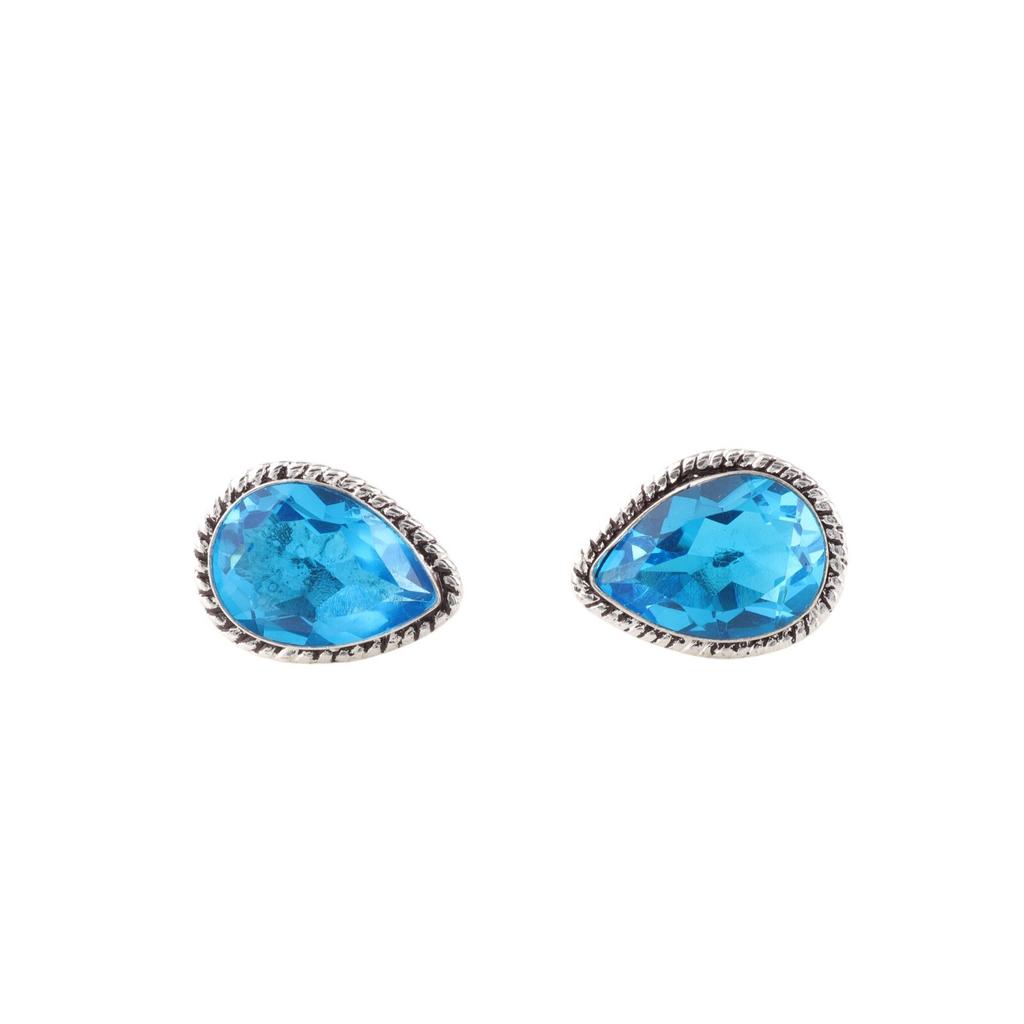 Swiss Blue Topaz Gemstone 925 Sterling Silver Handmade Jewelry Cufflink For Son CL-5-12