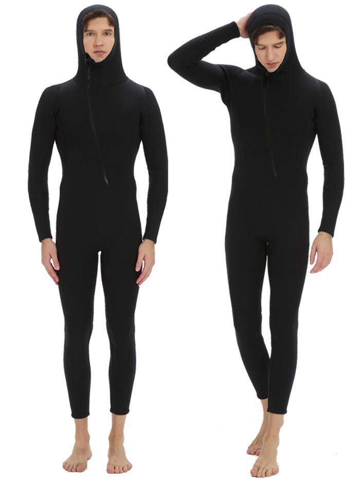 Herren 3mm Neopren Ganzkörper-Neoprenanzug, Rückenreißverschluss, Warm für Schnorcheln & Wintertauchen