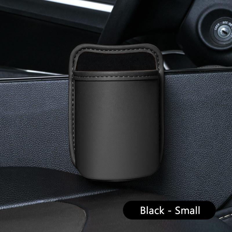 SEAMETAL Car Door Storage Box PU Leather Auto Seat Back Hanging Cup Holder Trash Can Multi-function Car Storage Pocket Organizer