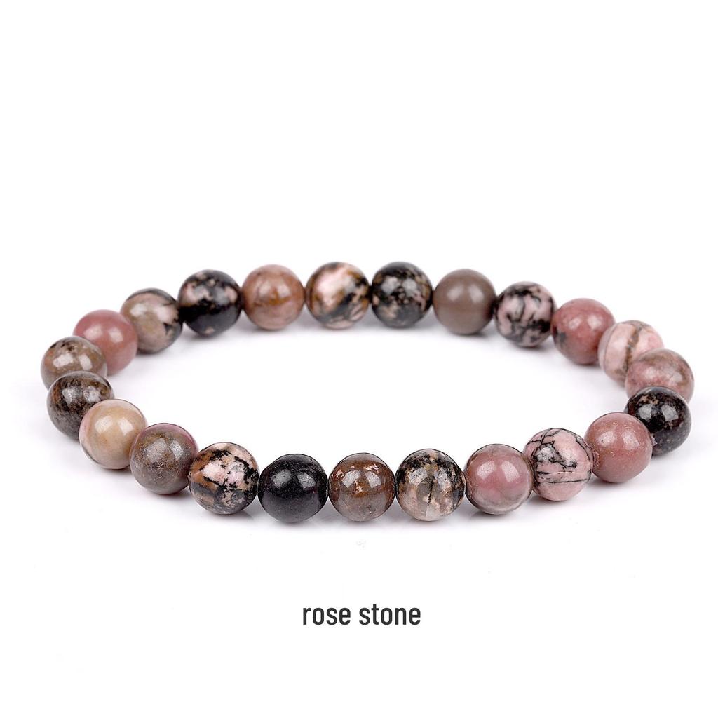 She Yao Natürlicher Kristallachat Tigerauge Armband - Modeschmuck mit einzelnen runden Perlen