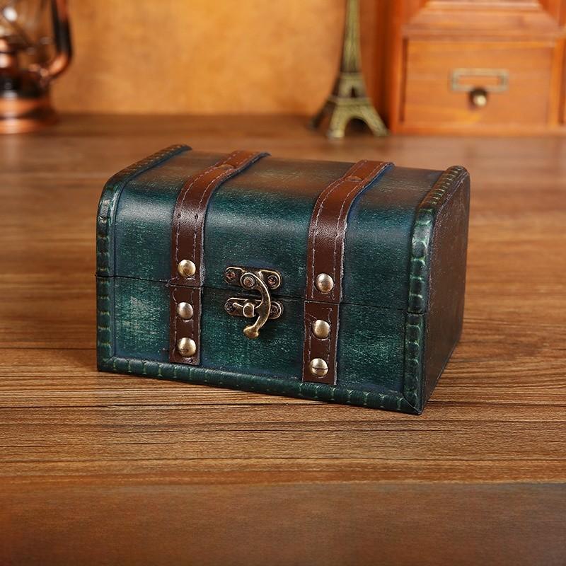 Storage Wooden Jewelry Box With Lid For Necklace Earring Organizer Decoration