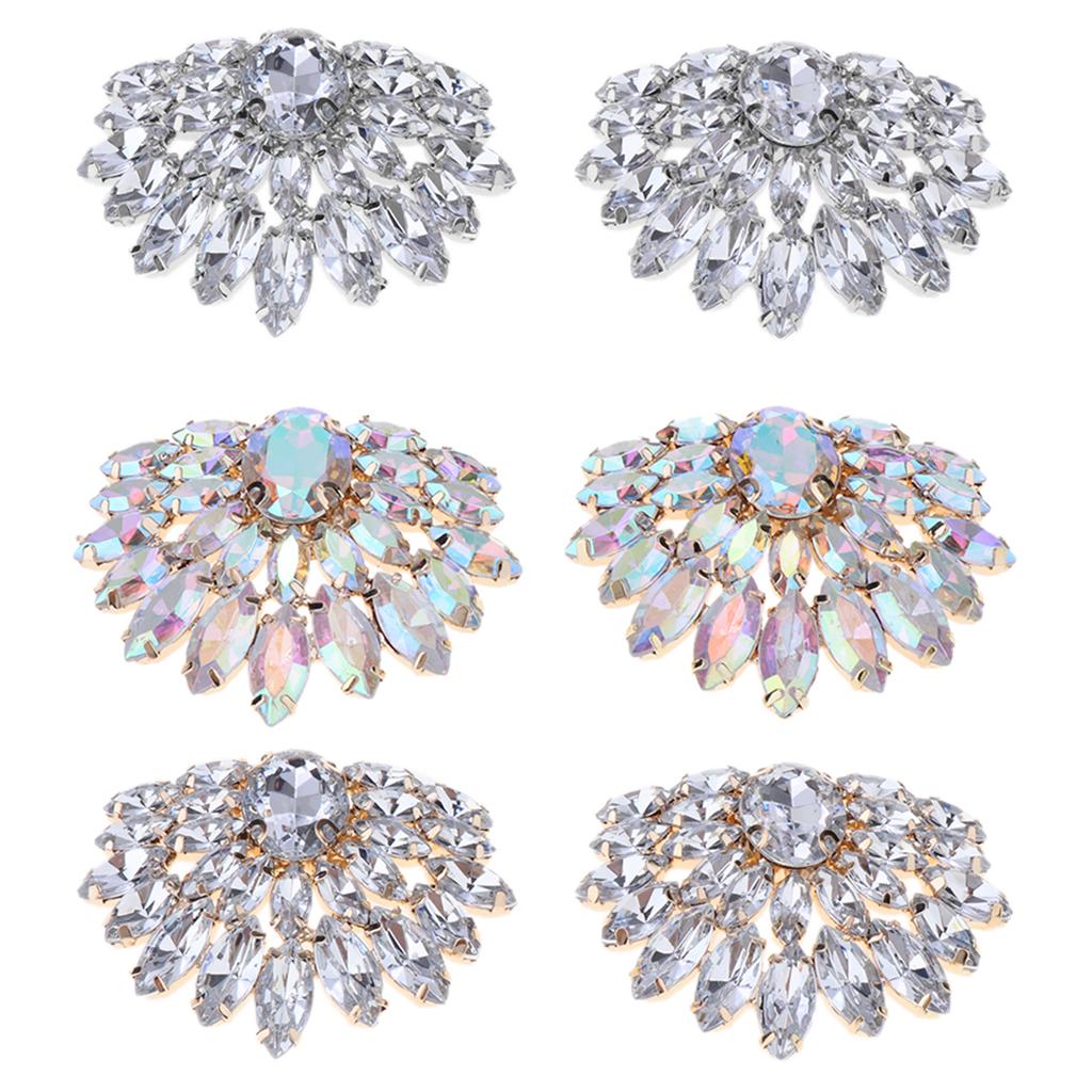 Exquisite Shoe Decoration Clips Crystal Rhinestone Buckle Applique Jewelry Accessories for Shoes Hats Dresses