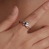 Silver universal ring in the shape of waves, silver 925