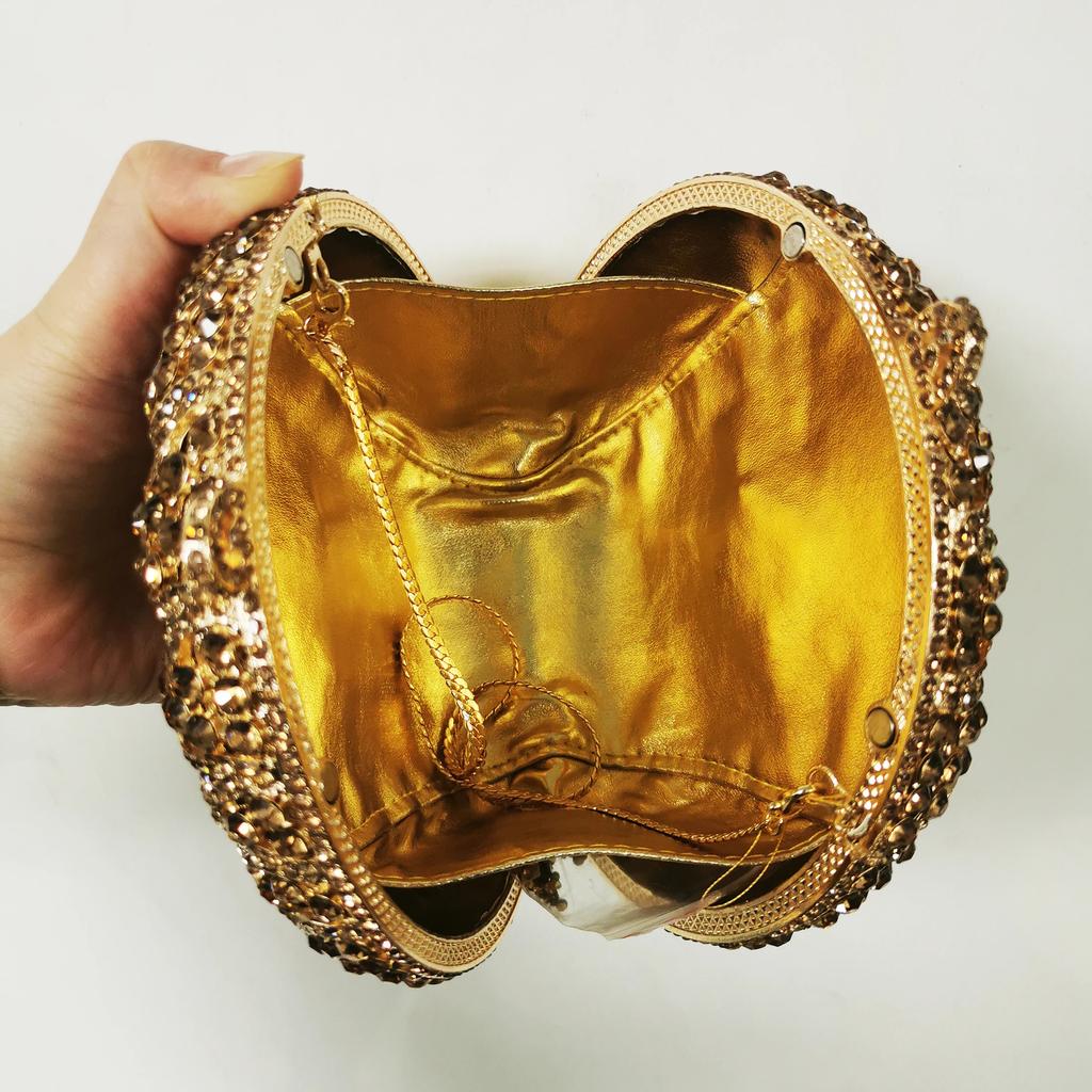 WHTUOHEN Runde Weiße Klare Diamant Damen Clutch Strass Luxuriöse Dame Kristall Party Abschlussball Clutches Hochzeit Mädchen Hochzeits Portemonnaies