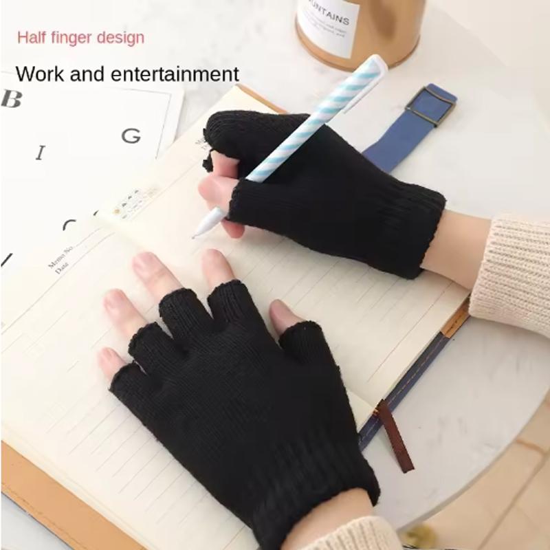 Outdoor Warm Wrist Knitted Elastic Gloves Unisex Half Finger Wrist Warm Working 1Pair Glove Autumn Hiking Cycing Sports Gloves