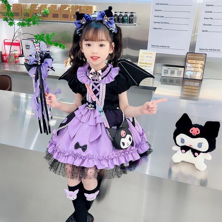 Kuromi Princess Lolita Summer Dress - Fluffy Girls' Birthday Performance Gown