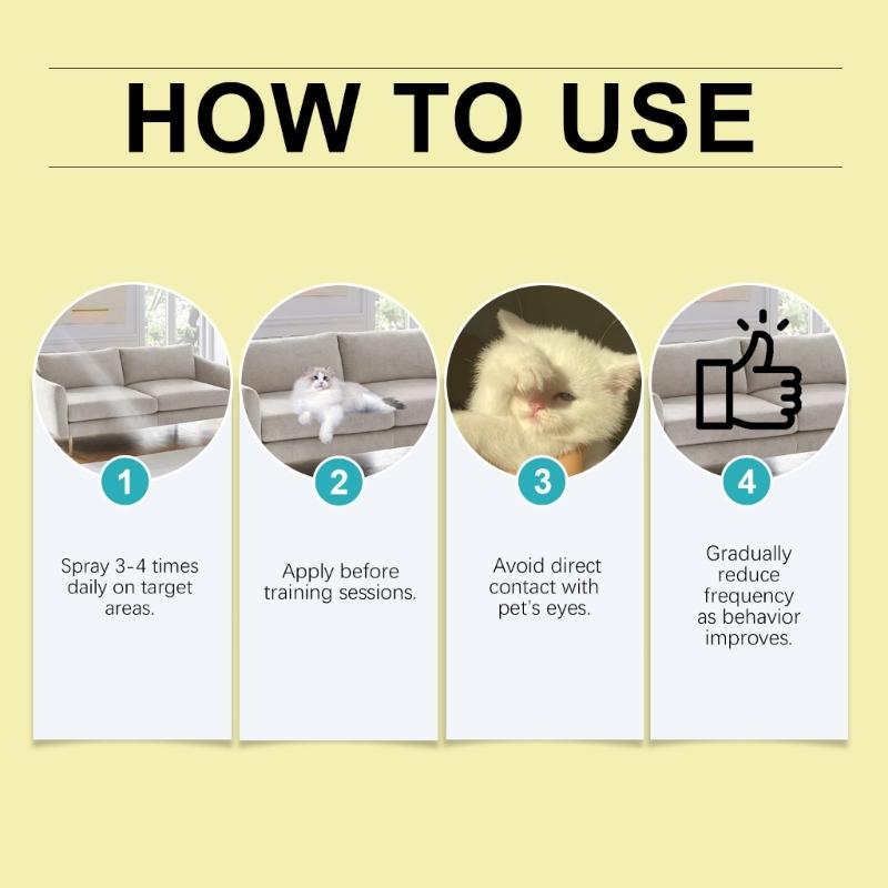 Katzenabwehrmittel für Innen und Außen, Effektive Kratzstopper für Katzen Trainingshilfe für Möbel Sofas Katzenabwehr Sprays
