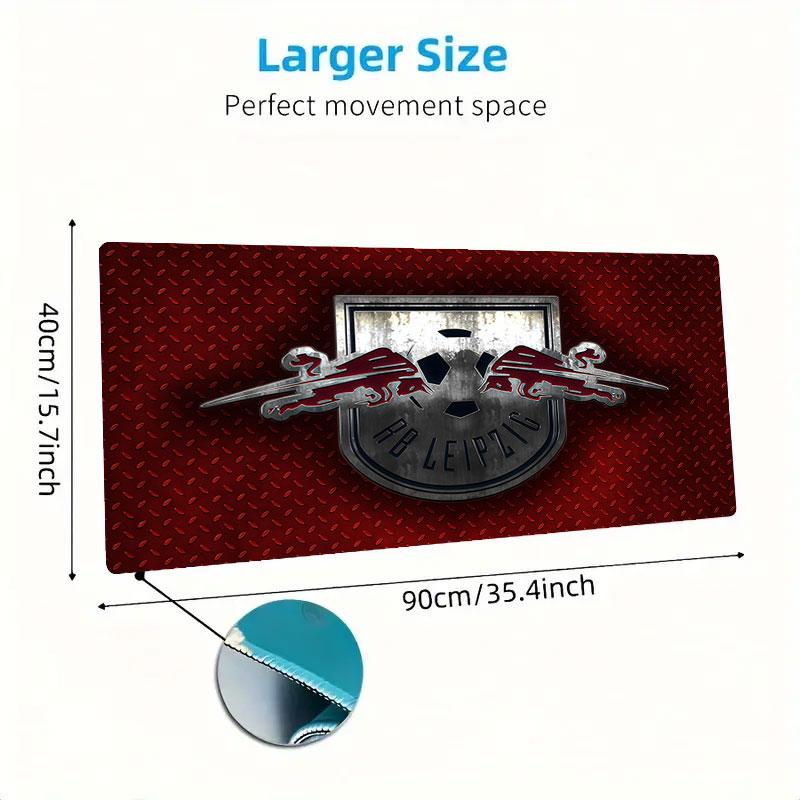 RB Leipzig Mouse Pad, Large Gaming Desk Mat, Non-slip XXL Mousepad for Laptop & Tablet, Mini PC Playmat with Stitched Edges