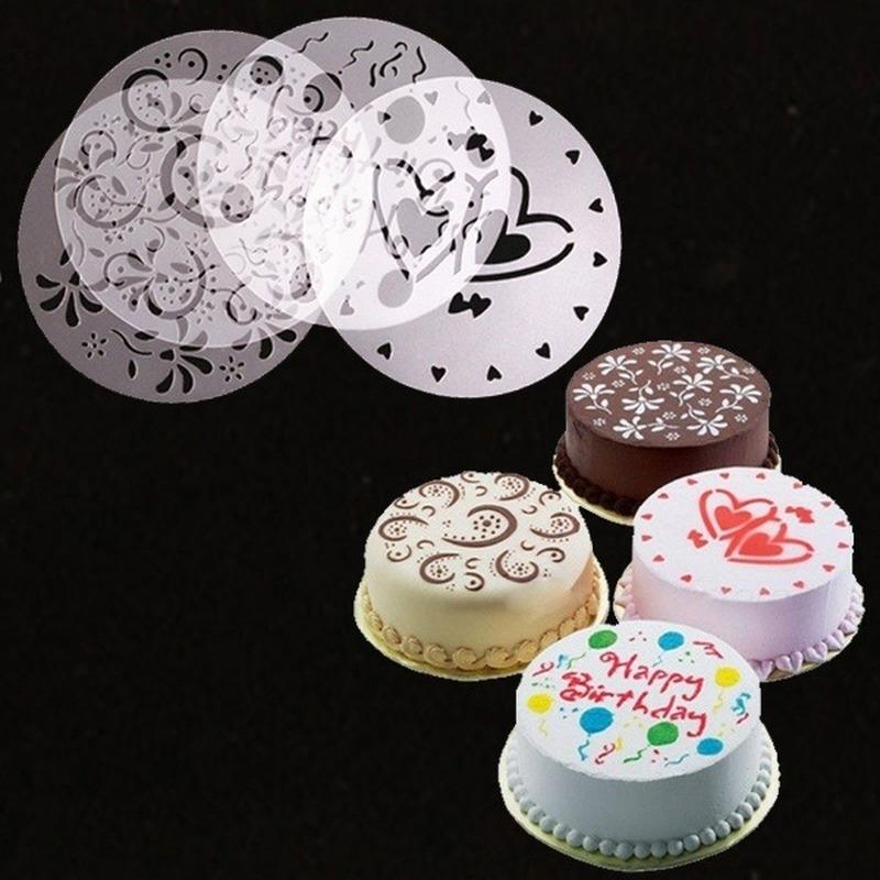 S-TROUBLE 6 Style Flower Spray Stencils Reusable Birthday Cake Mold Decorating Fondant Template Bakery Tools DIY Mould