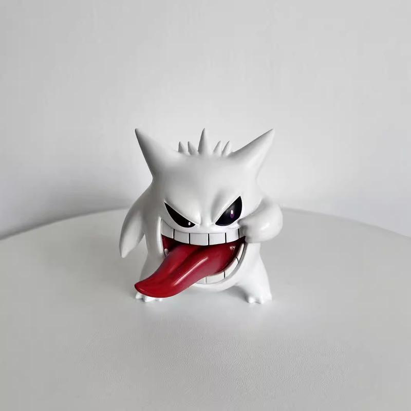 In Stock Transparent Gengar Figure Model PokMon Cute Tongue-Out Version Anime Desktop Decoration GK Collectible Toy Trend Gift