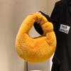 Fur Women'S Small Half Moon Bag Luxury Warm Plush Wrist Bags For Women Fashion Furry Short Handle Clutch Cute Ladies Coin Purses