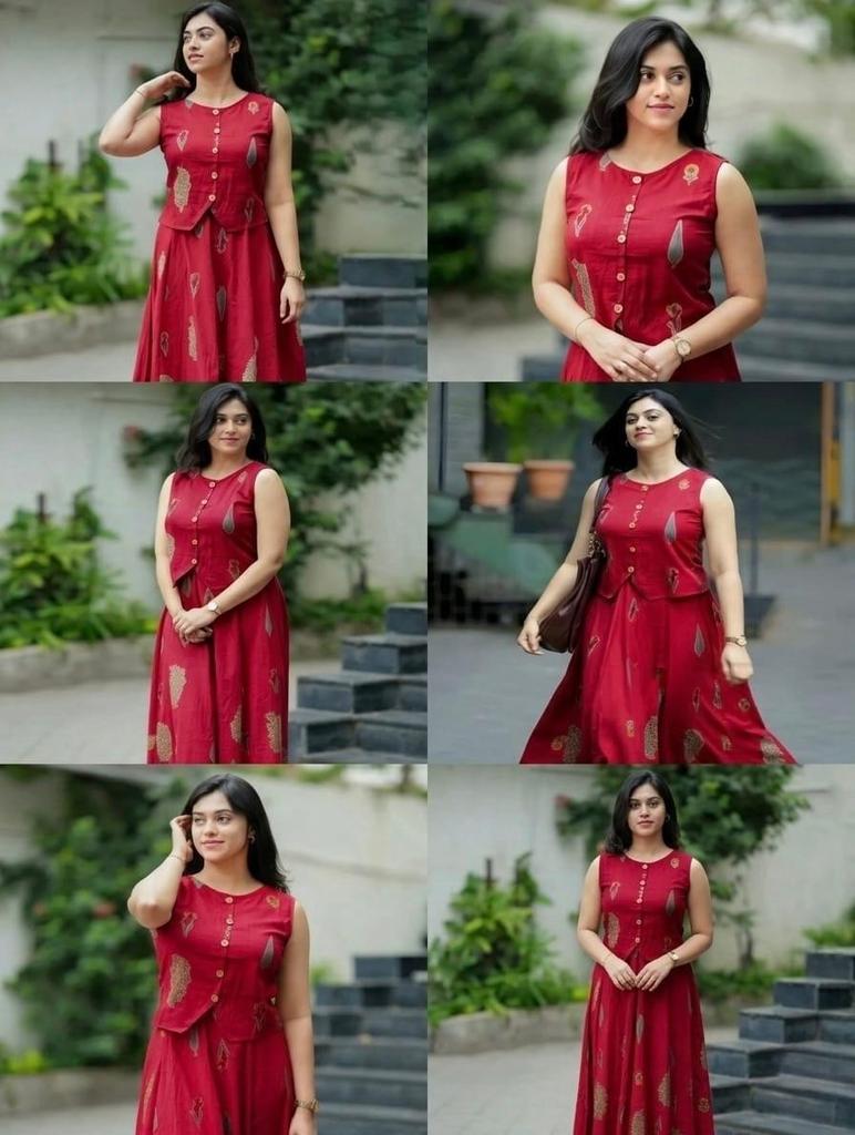 Women's Printed Cotton Top with Skirt Set Indian Bollywood Casual Wear Kurti Set
